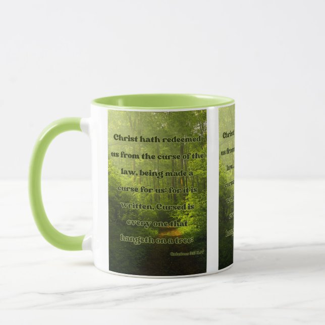 Mug Galates 3:13 KJV Bible Verse Pic Deux Tons (Gauche)