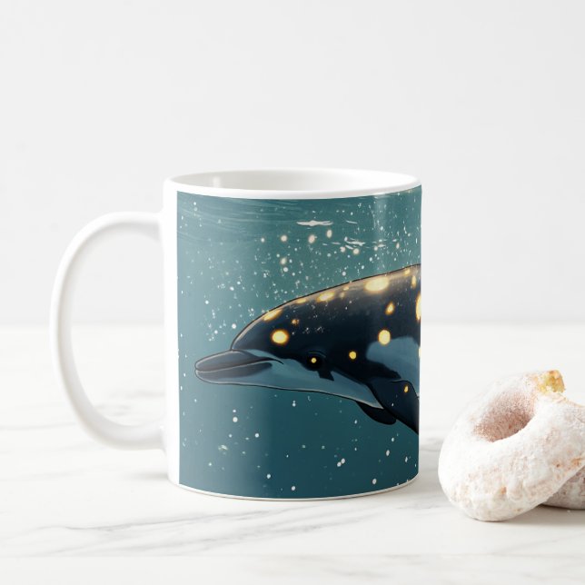 Mug Galaxie dauphin" ou "cosmique". (Avec donut)