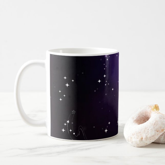 Mug Galaxie de l'espace profond violet cosmique (Avec donut)