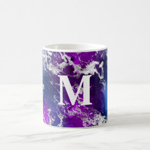 Mug Galaxie de marbre bleu, rose et argent époustoufla