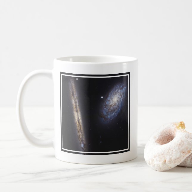 Mug Galaxie Edge-On Ngc 4302 & Galaxie Tilted Ngc 4298 (Avec donut)