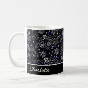 Mug Galaxie motif florale transparente nom personnalis