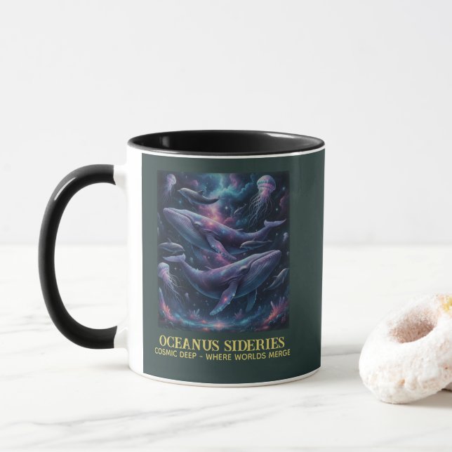 Mug Galaxie Océan Baleine Cosmique (Avec donut)