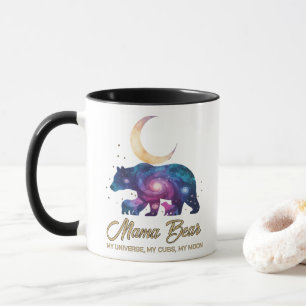Mug Galaxie Ourse Mère et Oursons Silhouette de Lune