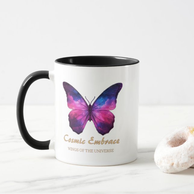 Mug Galaxie Papillon Cosmique Ailes (Avec donut)