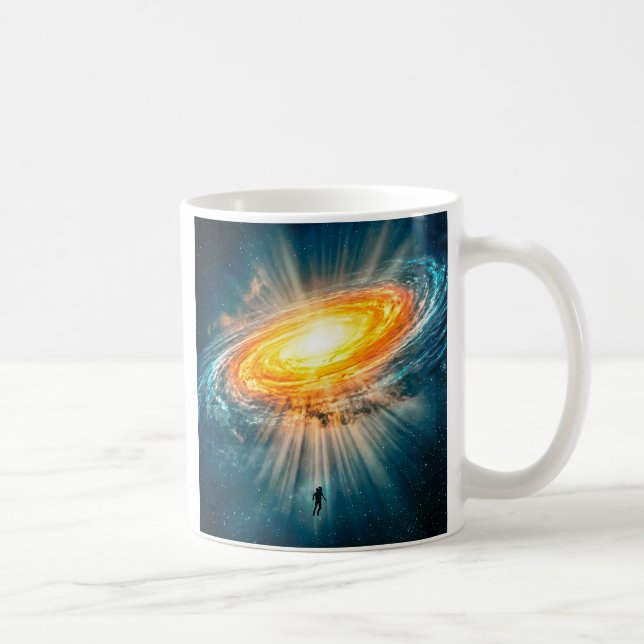 Mug Galaxie spirale dorée Astronaute Science-fiction E (Droite)