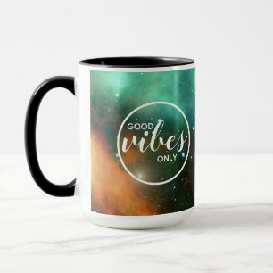 Mug Galaxy Cosmos Espace Good Vibes seulement Typograp