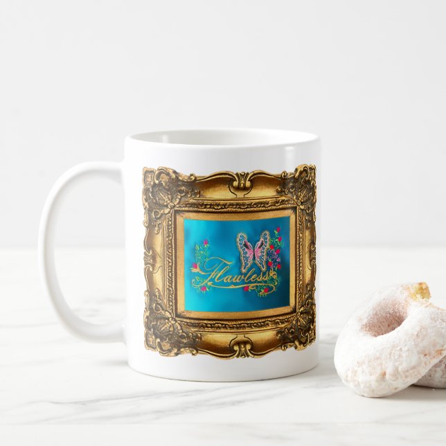 Mug Galerie rose et bleue impeccable encadrée de (Avec donut)
