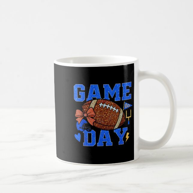 Mug Game Day Football Season Football Mama Blue Gold B (Droite)