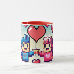Mug Gamer 8 bit Saint-Valentin 