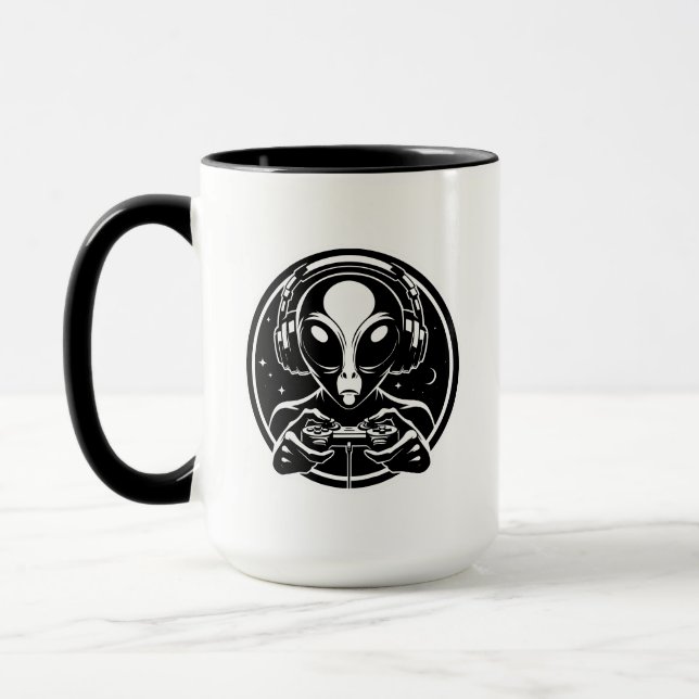 Mug Gamer Alien extraterrestrial avec casque (Gauche)