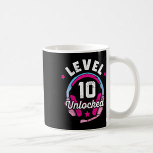 Mug Gamer Girl Level 10 Déverrouillé Jeu vidéo 10e ann