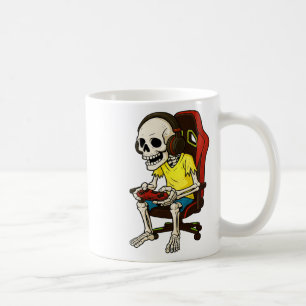 Mug Gamer Halloween squelette effrayant jeu vidéo B