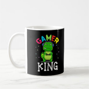 Mug Gamer King T-Rex Dinosaur Jouer à des jeux vidéo