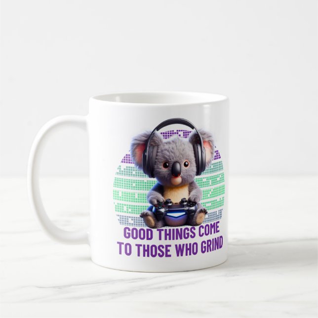 Mug Gamer Koala - Les Bonnes Choses Viennent À Ceux Qu (Gauche)