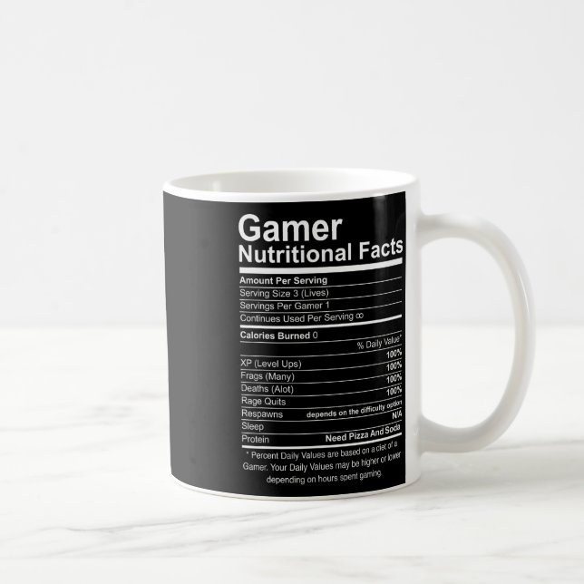 Mug Gamer Nutritionfaits Cool Gamer Video Game Funn (Droite)