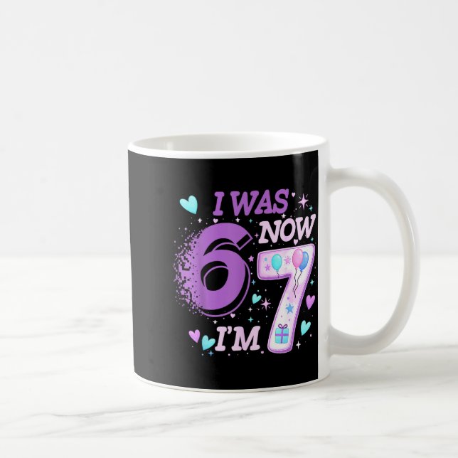 Mug Gamin drôle d'anniversaire 7 ans j'avais 6 je suis (Droite)
