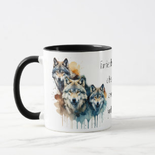 Mug Gamme Inspirational Wolf Citation Force Pack