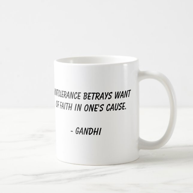 Mug Gandhi, intolérance trahit la foi de wantof dans (Droite)
