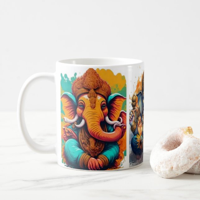 Mug Ganesha, ganesh, ganapati enlever les obstacles #1 (Avec donut)