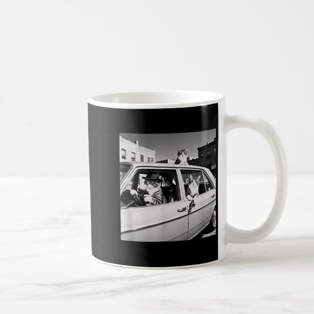Mug Gang de chats drôles Design félin rétro cool Vinta (Droite)