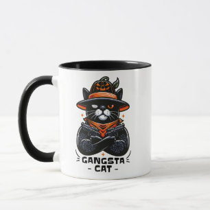 MUG GANGSTA CAT HALLOWEEN