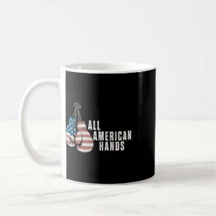 Mug Gants de boxe All American Hands Drapeau Usa Patri