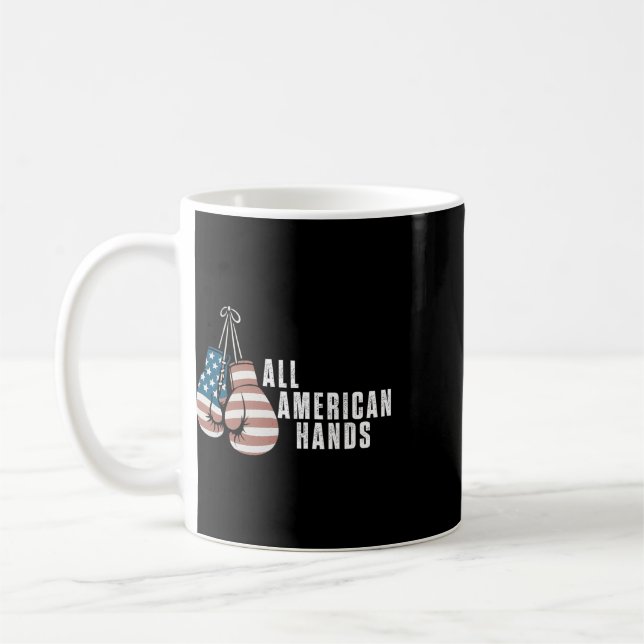 Mug Gants de boxe All American Hands Drapeau Usa Patri (Gauche)