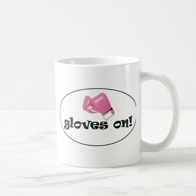 Mug Gants dessus ! Gants de boxe de rose en pastel (Droite)