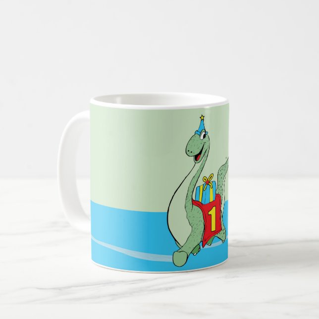 Mug Garçon, 1er anniversaire Dinosaur (Devant gauche)