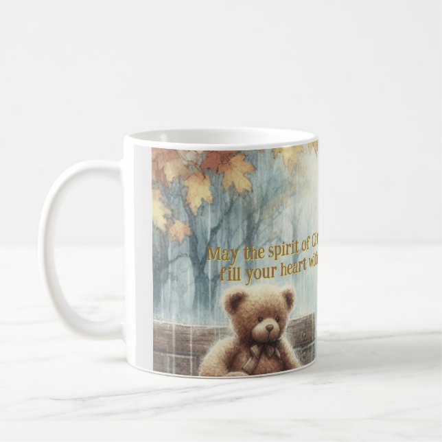 Mug Garçon angélique avec ours en peluche (Gauche)