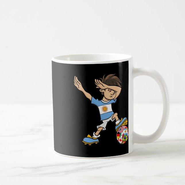 Mug Garçon Dabbing Maillot de Foot Argentine Drapeau N (Droite)