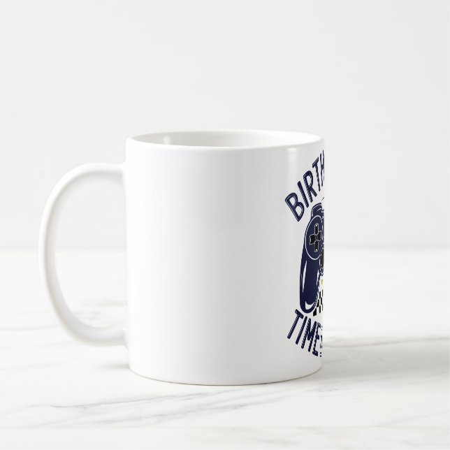 Mug Garçon d'anniversaire Temps de passer au niveau su (Gauche)