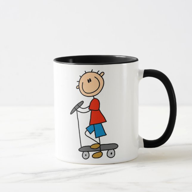 Mug Garçon de bâton sur le scooter (Droite)