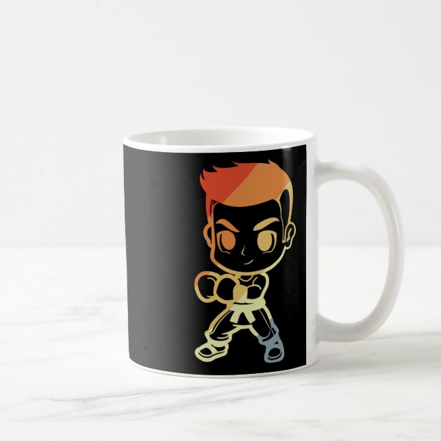 Mug Garçon de kickboxing Dessin animé Regarde Kickboxe (Droite)