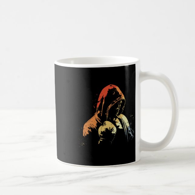 Mug Garçon de kickboxing dessinant l'art martial rétro (Droite)