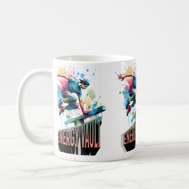 Mug Garçon de saut-vault en parkour en liberté (Gauche)
