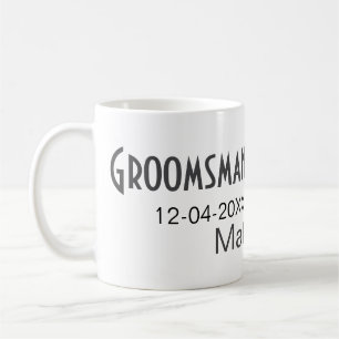 Mug Garçon d'honneur ajouter nom date année gris col n