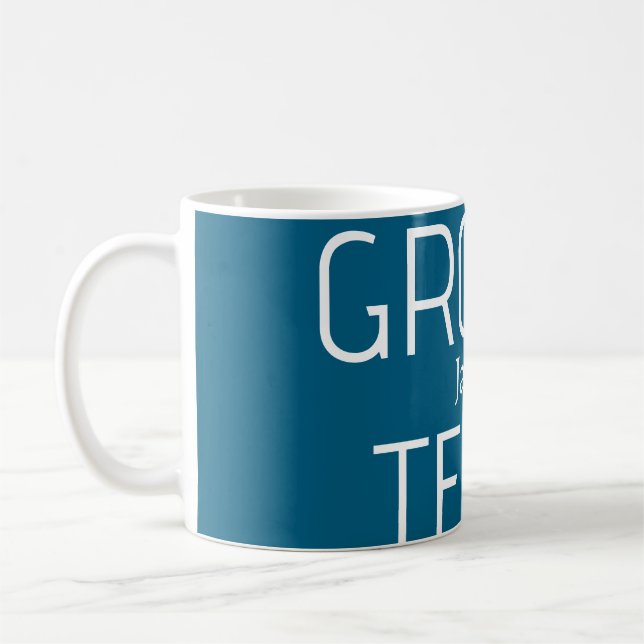Mug garçon d'honneur marié audacieux équipe gris bleu  (Gauche)