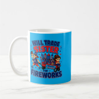 Mug Garçon Drôle 4 Juillet Tout-Petit Échangera Sœur C