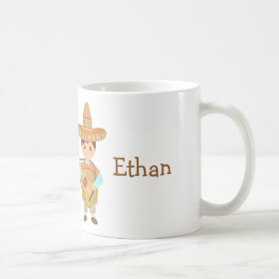 Mug Garçon mignon Chapeau de Sombrero Mexicain Guitare