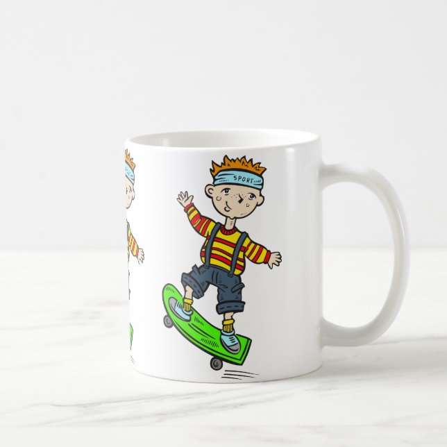 Mug Garçon sur la planche à roulettes (Droite)