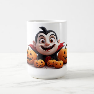 Mug Garçon Vampire Heureux Avec Des Citrouilles D'Hall