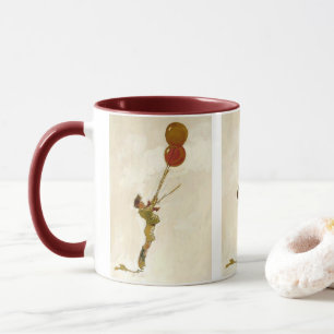 Mug Garçon vintage avec ballons rouges à une fête d'an