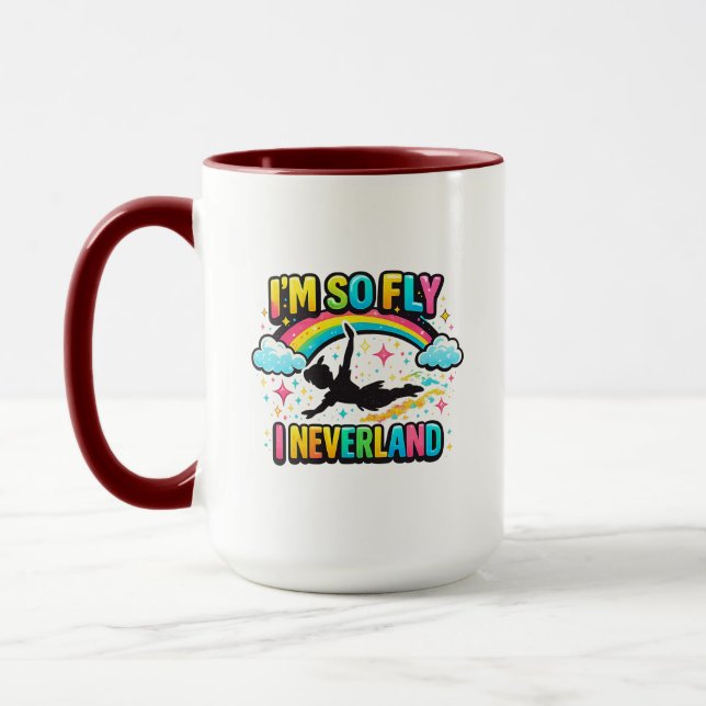 Mug Garçon Volant Fantastique Étoiles Arc-en-Ciel Colo (Gauche)