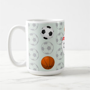 Mug Garçons au nom blanc Motif de baseball pour enfant