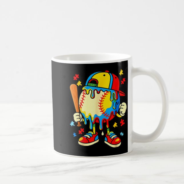 Mug Garçons Baseball Sensibilisation à l'autisme Crème (Droite)