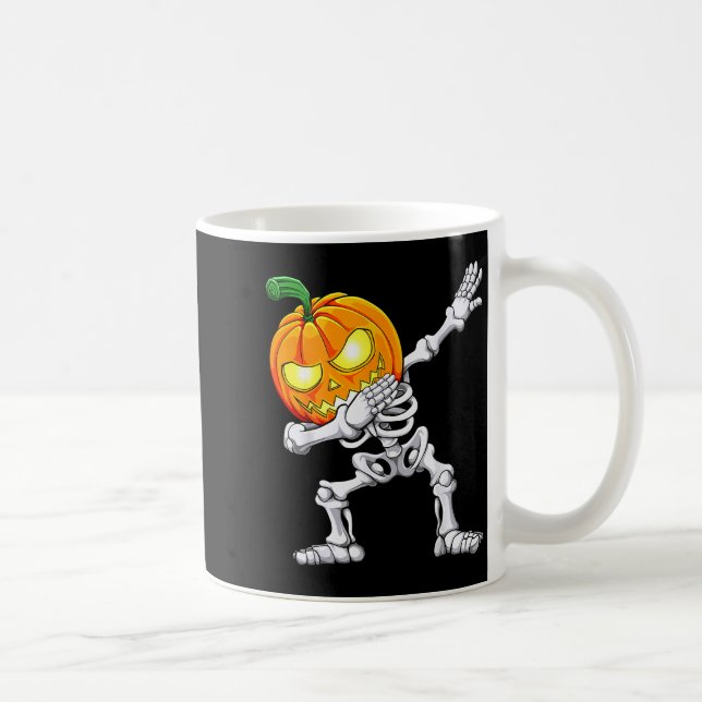 Mug Garçons d'Halloween Dabbing Squelette Y Citrouille (Droite)