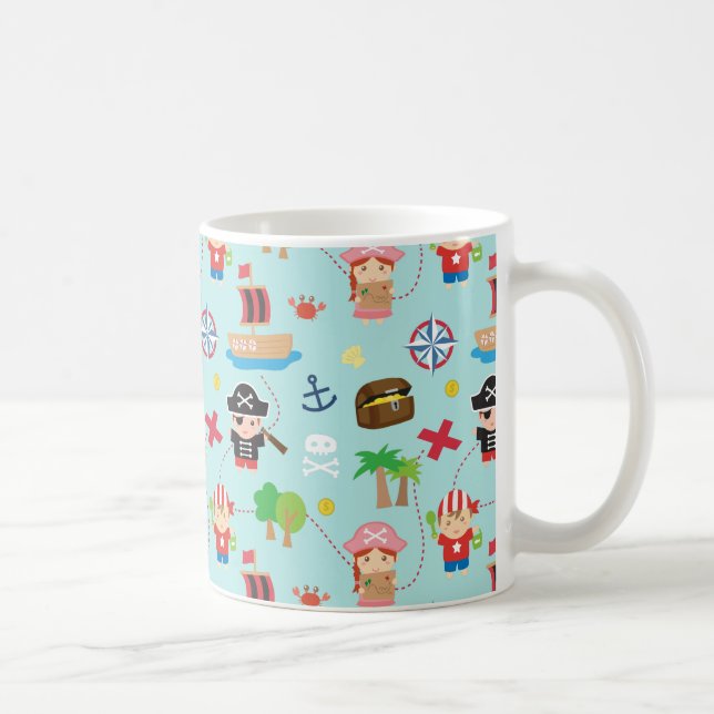 Mug Garçons et Filles Pirates Mignons et Trésor (Droite)