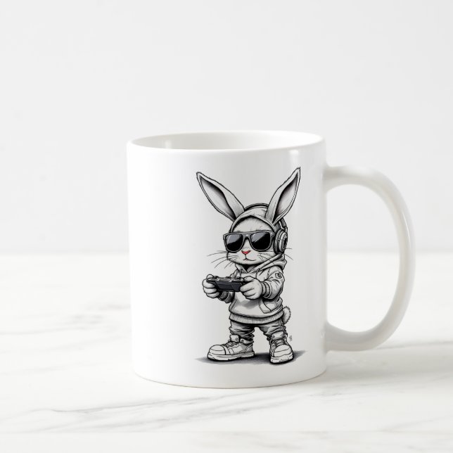 Mug Garçons Gamer Bunny Face Avec Sungles Bunny Jeu Ea (Droite)